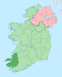 Map highlighting County Kerry