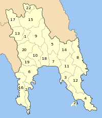 Location of Laconia Prefecture municipalities