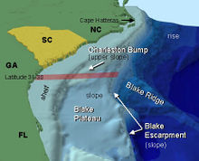 Anatomy of a continental shelf off the south eastern coast of the United States