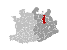 Location of Turnhout in the province of Antwerp