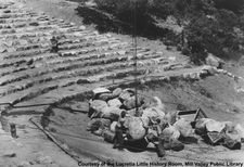 The Mountain Theater under construciton by the CCC c. 1937-1940.