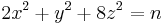 2x^2+y^2+8z^2=n