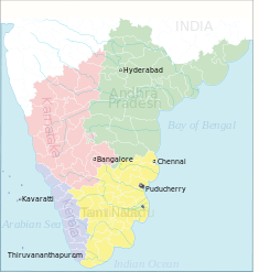 Political Map of South India