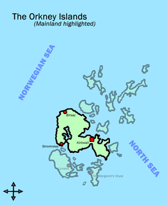 Orkney Islands map mainland highligted.png