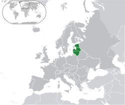 Location of �Baltic states��(dark green)on the European continent��(dark grey)� —� [Legend]