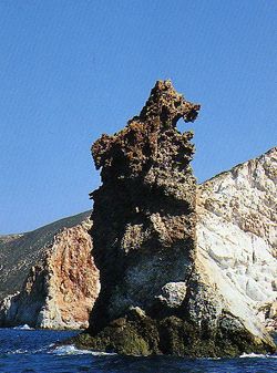 The Bear Rocks of the shore of Milos Island.