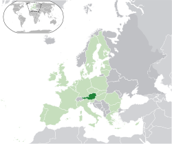 Location of �Austria��(dark green)–�on the European continent��(light green &�dark grey)–�in the European Union��(light green)� —� [Legend]