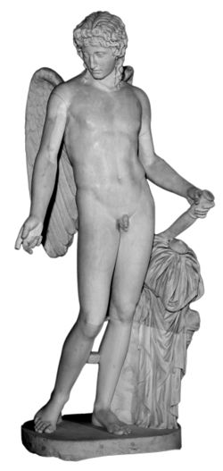 The Eros Farnese, a Pompeiian marble thought to be a copy of the colossal Eros of Thespiae by Praxiteles[1]