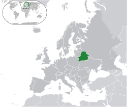 Location of �Belarus��(green)on the European continent��(dark grey)� —� [Legend]