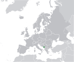 Location of �Montenegro��(green)on the European continent��(dark grey)� —� [Legend]