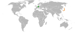 Map indicating location of Germany and Japan