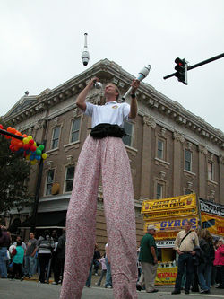 Street juggler at a festival