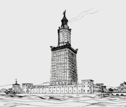 Lighthouse of Alexandria - Drawing by archaeologist Hermann Thiersch (1909).