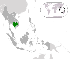 Location of �Cambodia��(green)in ASEAN��(dark grey)� —� [Legend]