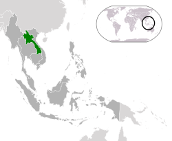 Location of �Laos��(green)in ASEAN��(dark grey)� —� [Legend]