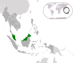 Location of Malaysia (green) in ASEAN dark grey