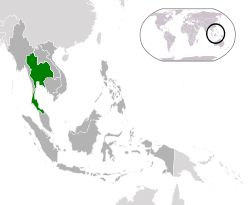 Location of �Thailand��(green)in Southeast Asia��(dark grey)� —� [Legend]