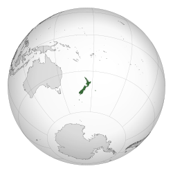 The hemisphere centred on New Zealand