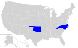 Cherokee language spread in the United States.