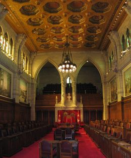 The Senate of Canada sits in the Centre Block in Ottawa