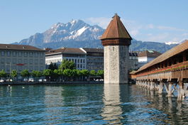 Lucerne - View of Lucerne from the Kapellbrücke