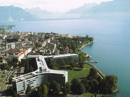 Vevey - Vevey with the Nestlé headquarters in the foreground