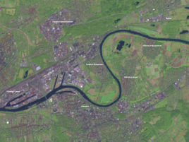 Satellite view of Offenbach and Eastern Frankfurt