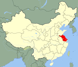 Jiangsu is highlighted on this map