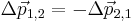 \Delta{\vec{p}_{1,2}} = - \Delta{\vec{p}_{2,1}}