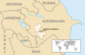 Location of the former Nagorno-Karabakh Autonomous Oblast