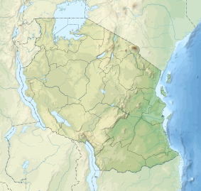 Map showing the location of Ngorongoro Conservation Area.