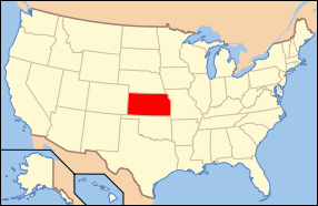 Map of the United States with Kansas highlighted