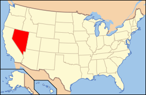 Map of the United States with Nevada highlighted