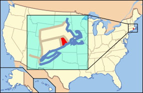 Map of the United States with Rhode Island highlighted