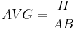 AVG=\frac{H}{AB}