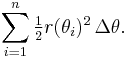 \sum_{i=1}^n \tfrac12r(\theta_i)^2\,\Delta\theta.