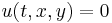 u(t,x,y) = 0