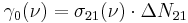  \gamma_0(\nu) = \sigma_{21}(\nu) \cdot \Delta N_{21}   