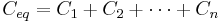 C_{eq}= C_1 + C_2 + \cdots + C_n