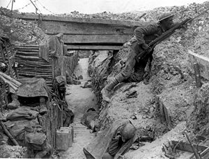 A British trench near the Albert-Bapaume road at Ovillers-La Boisselle, July 1916 during the Battle of the Somme. The men are from A Company, 11th Battalion, The Cheshire Regiment. Photo by Ernest Brooks. caption=For most of World War I, Allied and German Forces were stalled in trench warfare all along the Western Front. Photo by Ernest Brooks.