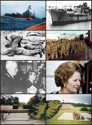 Photo montage of the Falklands War.