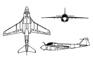 Orthographic projection of an A-6 Intruder