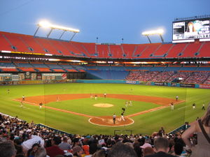 A Florida Marlins baseball game at Sun Life Stadium