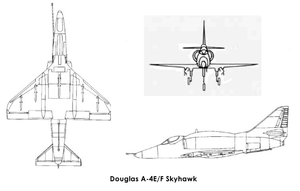 Orthographically projected diagram of the A-4 Skyhawk