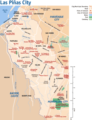 Map of Las Piñas City