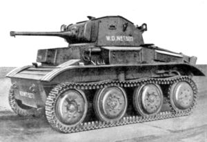 Side-on view of a small tank