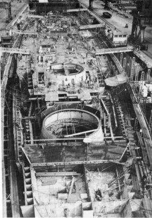 The partially completed deck of the USS Kentucky