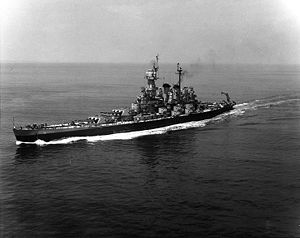 USS North Carolina (BB-55) off the coast of New York City