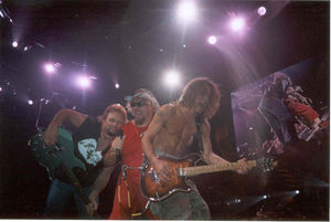 Van Halen in 2004, left to right: Michael Anthony, Sammy Hagar, Eddie Van Halen