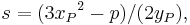 s = {(3{x_P}^2 - p)}/{(2y_P)},\,